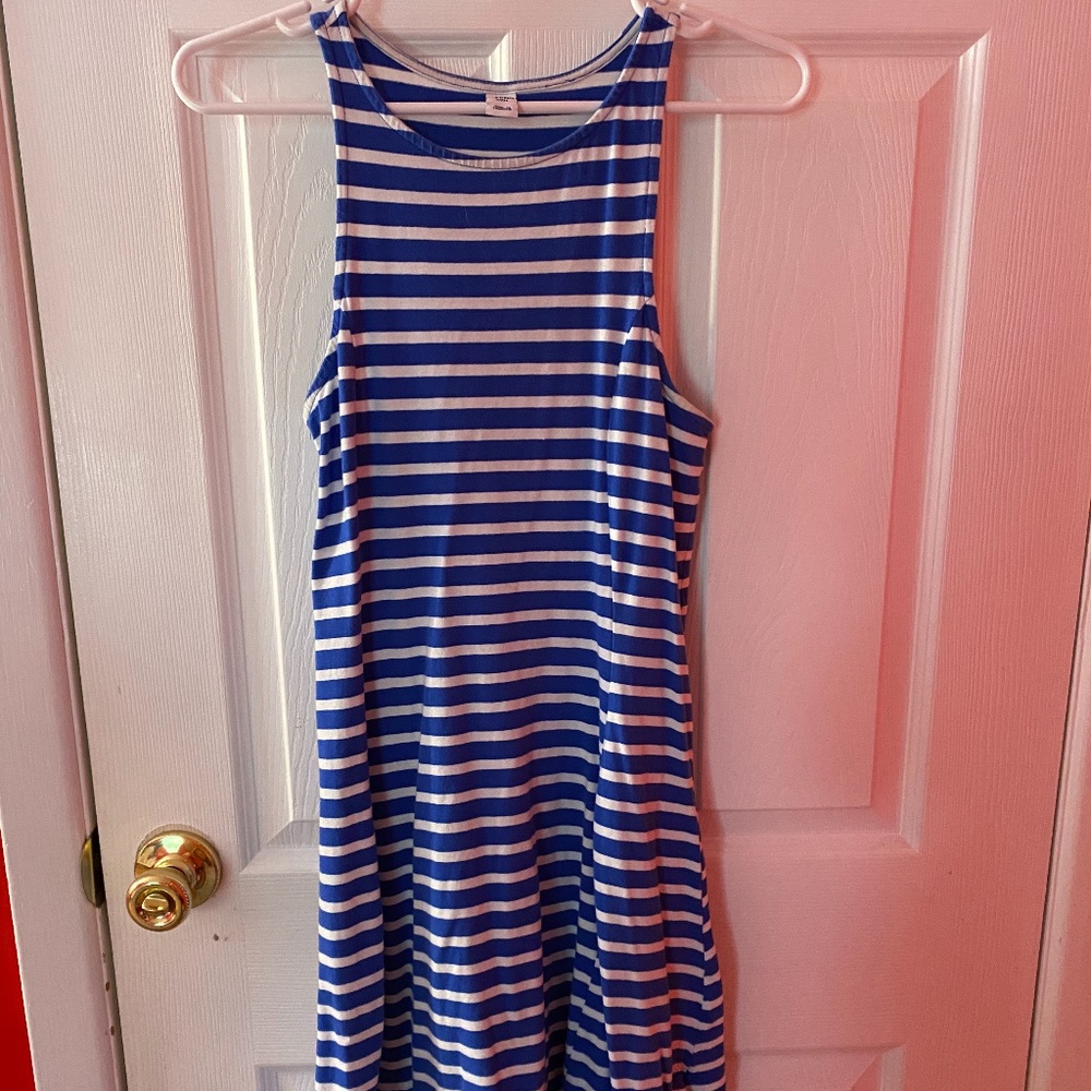 Women's Casual Blue/White Striped Dress - SP